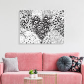 Inspirierter Herzdoodle 6 Leinwanddruck (Insitu (Wohnzimmer))