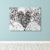 Inspirierter Herzdoodle 6 Leinwanddruck (Insitu (Holzboden))