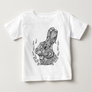 Inspirierter Kopf des Kaninchens im Wreath Baby T-shirt