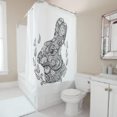 Inspirierter Kopf des Kaninchens im Wreath Duschvorhang (Beispiel)