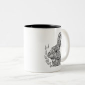 Inspirierter Kopf des Kaninchens im Wreath Zweifarbige Tasse (VorderseiteRechts)