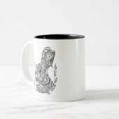 Inspirierter Kopf des Kaninchens im Wreath Zweifarbige Tasse (Vorderseite Links)