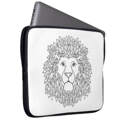 Inspirierter Löwe-Kopf 3 Laptopschutzhülle (Vorne Rechts)