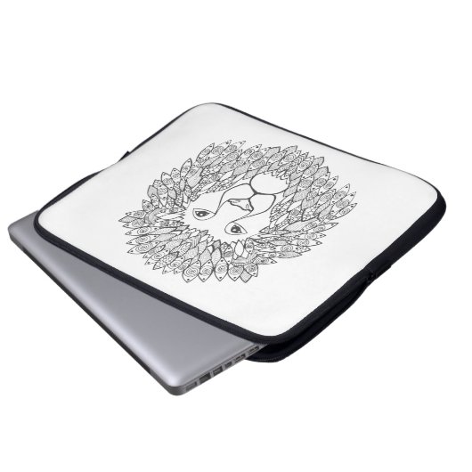 Inspirierter Löwe-Kopf 3 Laptopschutzhülle (Vorne Knopf)