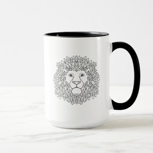 Inspirierter Löwe-Kopf 3 Tasse (Rechts)