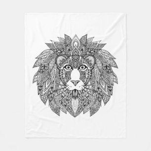 Inspirierter Löwe-Kopf 4 Fleecedecke