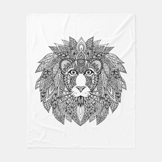 Inspirierter Löwe-Kopf 4 Fleecedecke (Vorderseite)