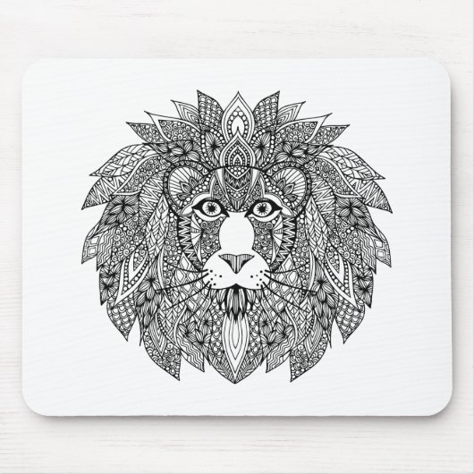 Inspirierter Löwe-Kopf 4 Mousepad (Vorne)