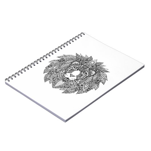 Inspirierter Löwe-Kopf 4 Notizblock (Linke Seite)