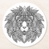 Inspirierter Löwe-Kopf 4 Runder Pappuntersetzer (Vorderseite)