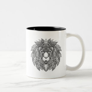 Inspirierter Löwe-Kopf 4 Zweifarbige Tasse