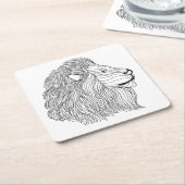 Inspirierter Löwe-Kopf 5 Rechteckiger Pappuntersetzer (angewinkelt)