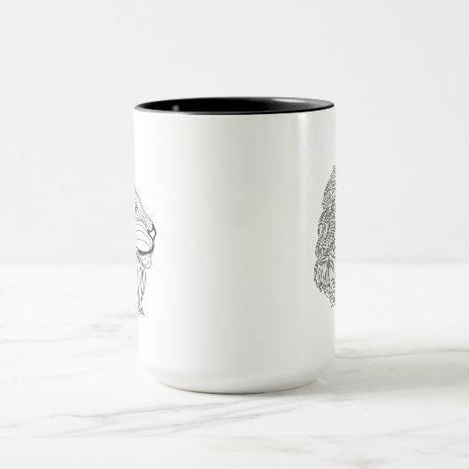 Inspirierter Löwe-Kopf 5 Tasse (Zentrum)