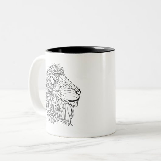 Inspirierter Löwe-Kopf 5 Zweifarbige Tasse (Vorderseite Links)