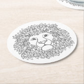 Inspirierter Löwe-Kopf Runder Pappuntersetzer (Angewinkelt)