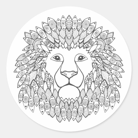 Inspirierter Löwenkopf 3 Runder Aufkleber (Vorderseite)