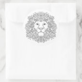 Inspirierter Löwenkopf 3 Runder Aufkleber (Tasche)
