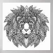 Inspirierter Löwenkopf 4 Poster (Vorne)