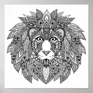 Inspirierter Löwenkopf 4 Poster