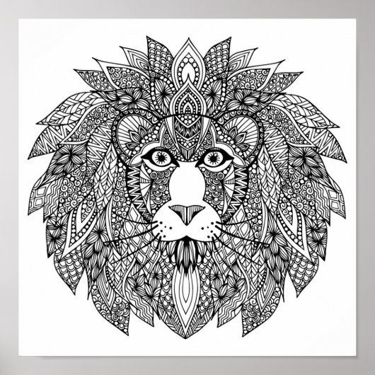 Inspirierter Löwenkopf 4 Poster (Vorne)