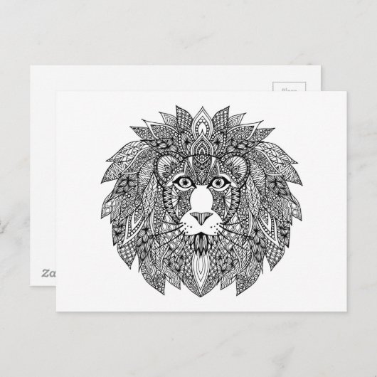 Inspirierter Löwenkopf 4 Postkarte (Vorne/Hinten)