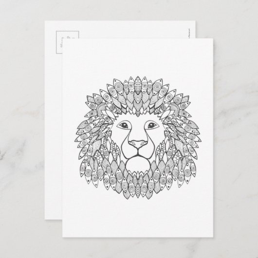 Inspirierter Löwenkopf Postkarte (Vorne/Hinten)