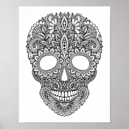 Inspirierter menschlicher Schädel 2 Poster (Vorne)
