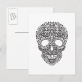 Inspirierter menschlicher Schädel Postkarte (Vorne/Hinten)