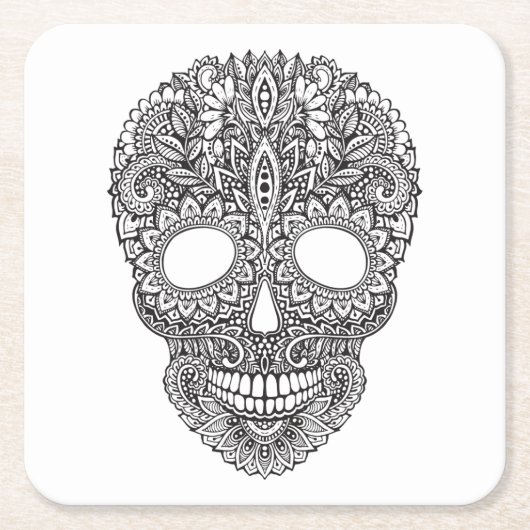 Inspirierter menschlicher Schädel Rechteckiger Pappuntersetzer (Vorderseite)