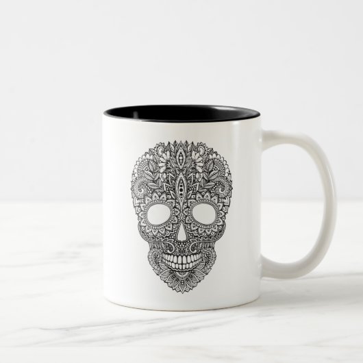 Inspirierter menschlicher Schädel Zweifarbige Tasse (Rechts)
