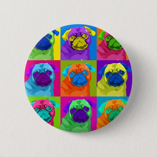 inspirierter Mops-Knopf Button (Vorderseite)