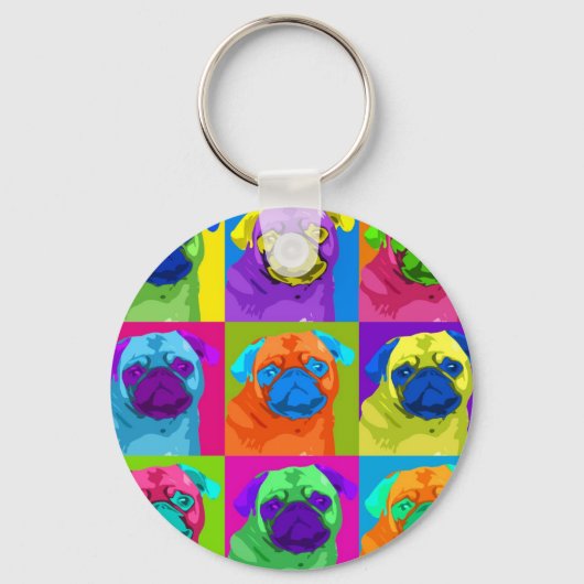 inspirierter Mops Schlüsselanhänger (Vorderseite)