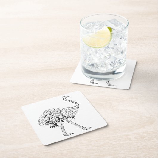 Inspirierter Ostrich Rechteckiger Pappuntersetzer (Vor Ort)