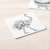 Inspirierter Ostrich Rechteckiger Pappuntersetzer (angewinkelt)