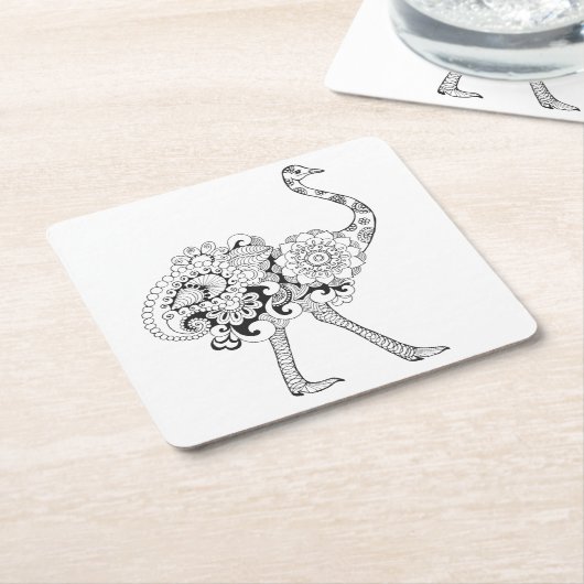 Inspirierter Ostrich Rechteckiger Pappuntersetzer (angewinkelt)