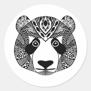 Inspirierter Panda Runder Aufkleber