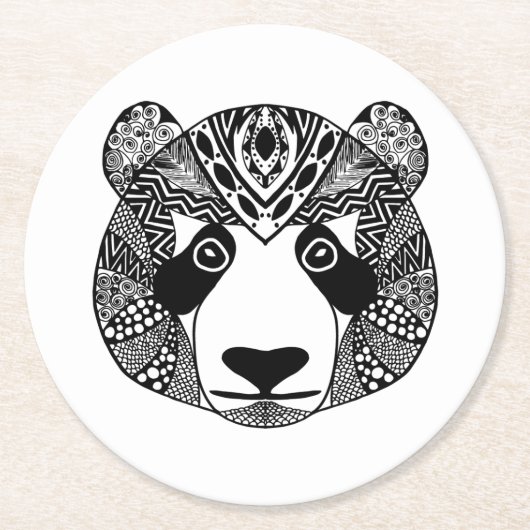 Inspirierter Panda Runder Pappuntersetzer (Vorderseite)