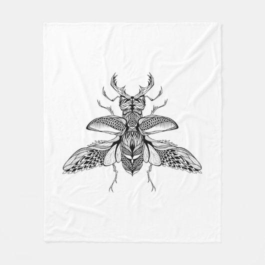 Inspirierter psychedelischer Hirsch-Käfer Fleecedecke (Vorderseite)