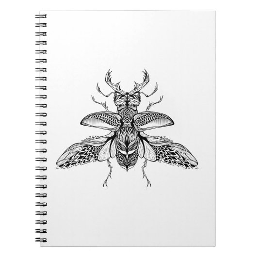 Inspirierter psychedelischer Hirsch-Käfer Notizblock (Vorderseite)
