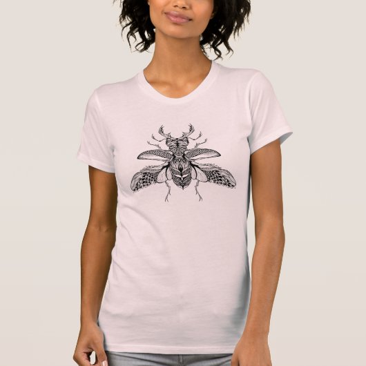 Inspirierter psychedelischer Hirsch-Käfer T-Shirt (Vorderseite)