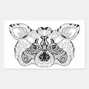 Inspirierter Raccoon Rechteckiger Aufkleber