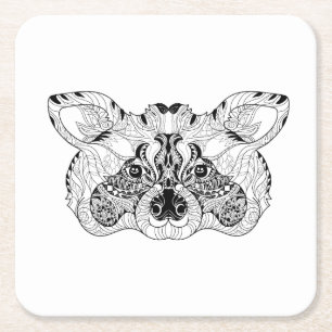 Inspirierter Raccoon Rechteckiger Pappuntersetzer