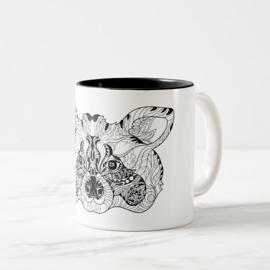 Inspirierter Raccoon Zweifarbige Tasse (VorderseiteRechts)