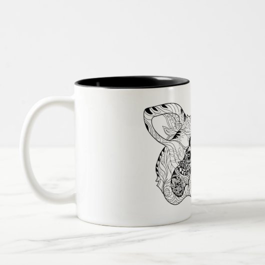 Inspirierter Raccoon Zweifarbige Tasse (Links)