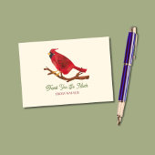 Inspirierter Roter Kardinal Mitte des Jahrhunderts Dankeskarte