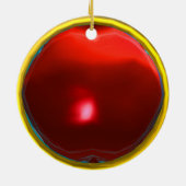 INSPIRIERTER roter karminroter Edelstein-Stein Keramikornament (Hinten)