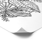 Inspirierter Schädel in Blume 2 Poster (Ecke)