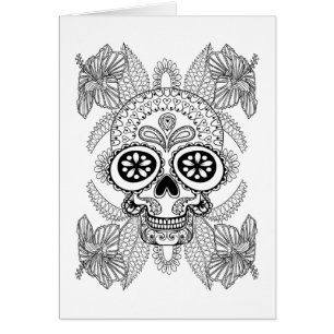 Inspirierter Schädel in den Blumen