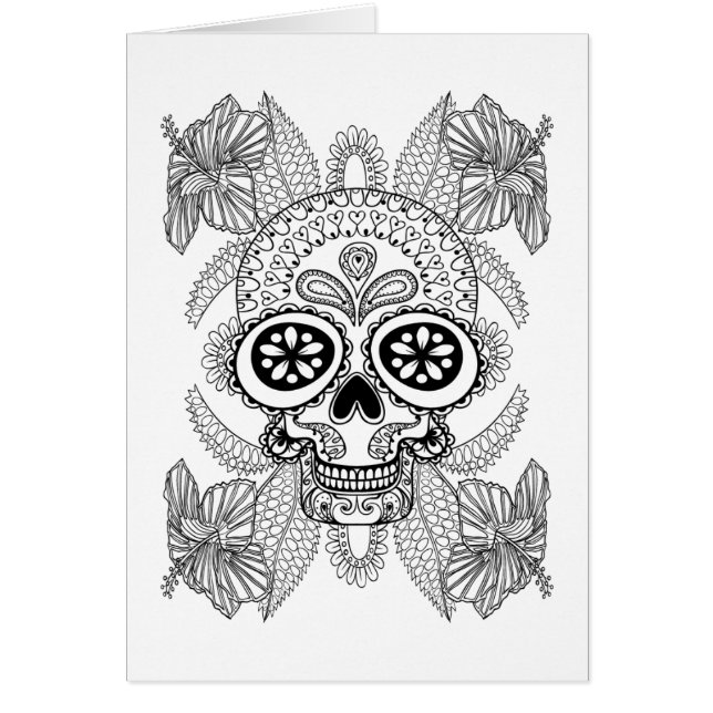 Inspirierter Schädel in den Blumen (Vorne)