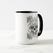 Inspirierter Schädel in den Blumen Tasse (VorderseiteRechts)